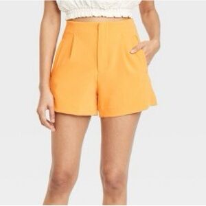Women's High-Rise Tailored Shorts Bright Orange 12